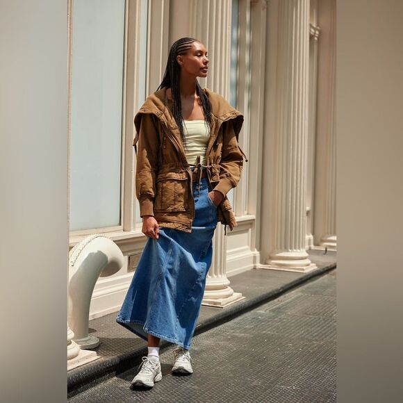 Free People We The Free Surplus Future Parka Olive Night - Picture 2 of 8